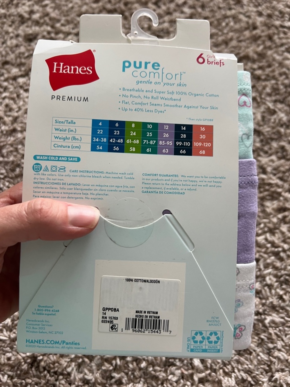 Hanes Girls Size 14 Panty Bundle! Period Panties & 100% Organic Cotton Panties - Picture 5 of 6